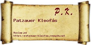 Patzauer Kleofás névjegykártya